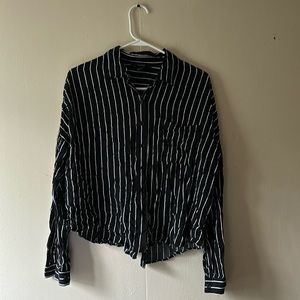 Forever 21 Black Long Sleeve with White Stripes